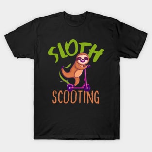 Funny E-Scooter, Cute Kawaii Sloth Driving Scooter T-Shirt